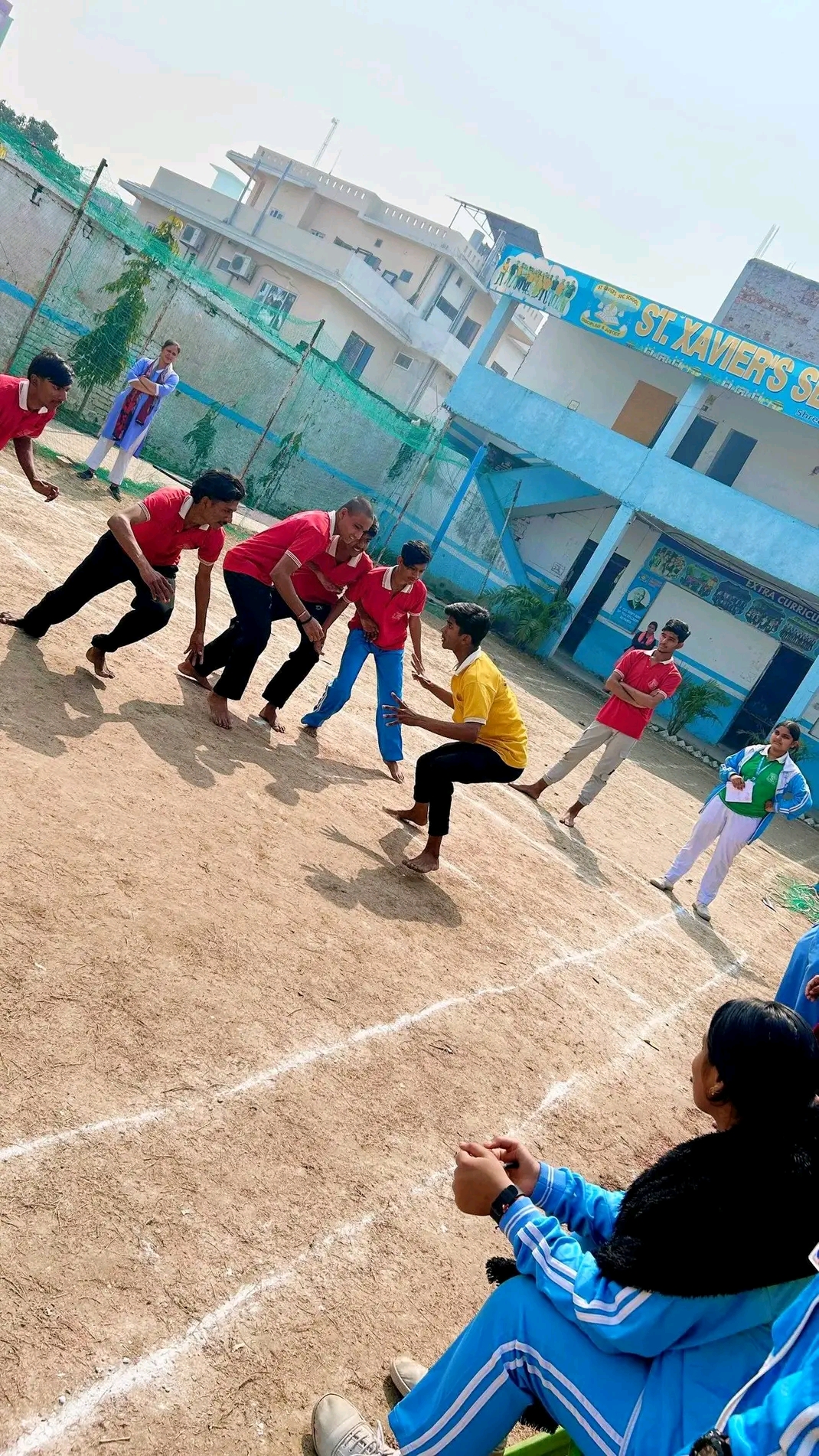 Kabaddi Practice On School Ground